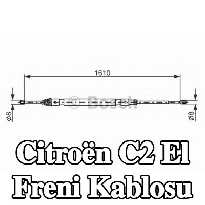 BOSCH El freni kablosu 1610mm — Citroën C2