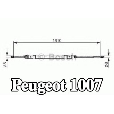 BOSCH كابل فرامل اليد 1610mm — Peugeot 1007
