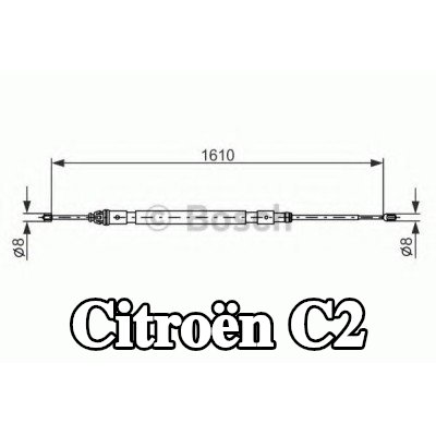 BOSCH كابل فرامل اليد 1610mm — Citroën C2