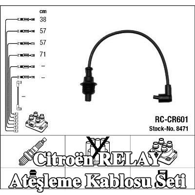 NGK Ateşleme kablo seti siyah — 2000 Citroën Relay