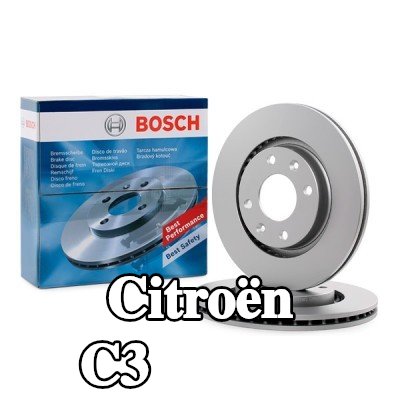 BOSCH القطر الخارجي لقرص المكابح: 266mm, مُهوى, مزود بفتحات تهوية داخلية, مطلي — 2002 Citroën C3