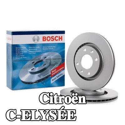 BOSCH القطر الخارجي لقرص المكابح: 266mm, مُهوى, مزود بفتحات تهوية داخلية, مطلي — Citroën C-elysée