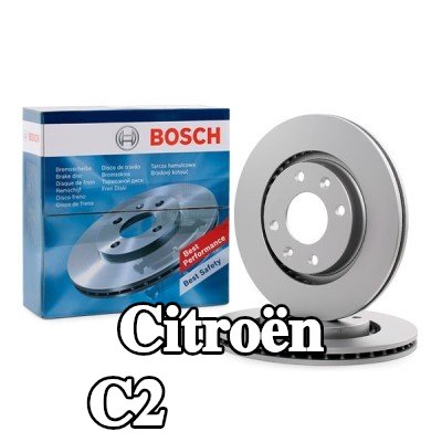 BOSCH القطر الخارجي لقرص المكابح: 266mm, مُهوى, مزود بفتحات تهوية داخلية, مطلي — 2004 Citroën C2