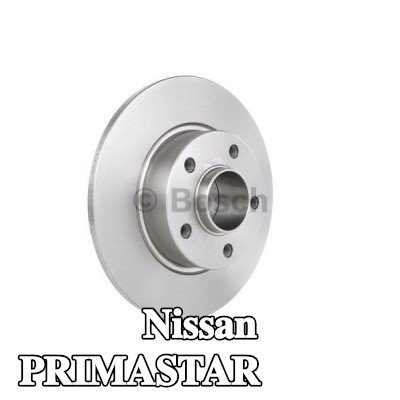 BOSCH القطر الخارجي لقرص المكابح: 280mm, صلب, مشحم, بدون حلقة مستشعر مغناطيسية مدمجة, بدون محمل عجلة — Nissan Primastar