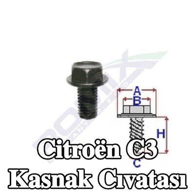 ROMIX Kasnak Cıvatası Tamponu, Tekerlek Tarafı, motor tarafı — Citroën C3