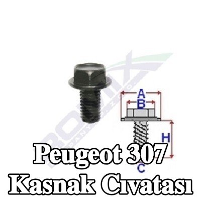 ROMIX Kasnak Cıvatası Tamponu, Tekerlek Tarafı, motor tarafı — Peugeot 307