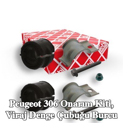 FEBI BILSTEIN Onarım kiti, anti-roll bar burcu Ön Aks, tutuculu, cıvata/vida ile — Peugeot 306