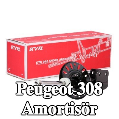 KYB Amortisör Excel-G, Ön Aks, Gaz Basıncı, Süspansiyon Dikmesi — Peugeot 308