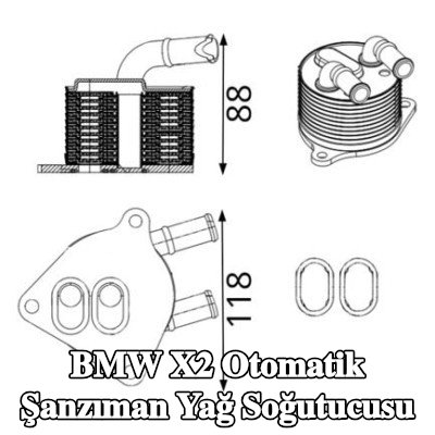 MAHLE Contalı/sızdırmazlık elemanlı otomatik şanzıman yağ soğutucusu — BMW X2