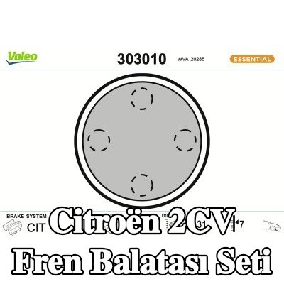 VALEO Fren balatası seti Ön Aks, 7mm, gıcırtı önleyici plaka olmadan, cıvata/vida olmadan — Citroën 2cv