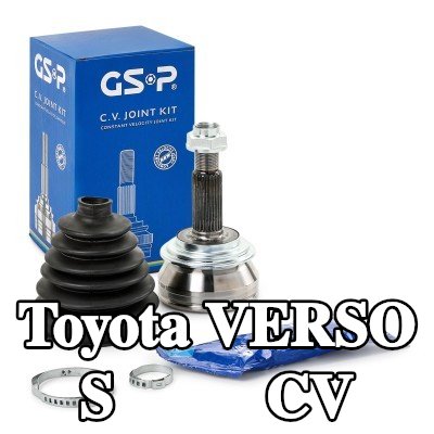 GSP طقم مفصل CV المحور الأمامي الأيسر, جانب العجلة, حلقة القفل, الجزء الداخلي — Toyota Verso S