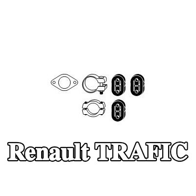 HJS طقم تركيب العادم مع مشبك — Renault Trafic