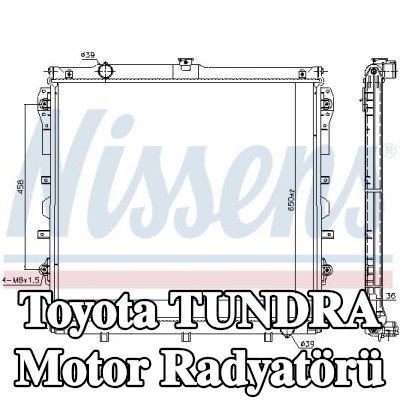 NISSENS Kapaksız motor radyatörü, genişletme deposu olmadan, contasız/sızdırmazlık elemanı olmadan — Toyota Tundra