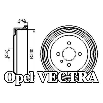 BOSCH أسطوانة الفرامل للمحور الخلفي, 265mm — Opel Vectra