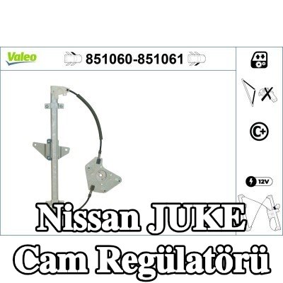 VALEO Sol ön cam regülatörü, Elektrikli, elektrik motoru olmadan — Nissan Juke