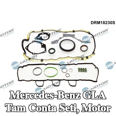 DR.MOTOR AUTOMOTIVE Tam Conta Seti, valf kapağı contası dahil motor, valf gövdesi contalı, yağ karteri contalı — 2016 Mercedes-Benz Gla