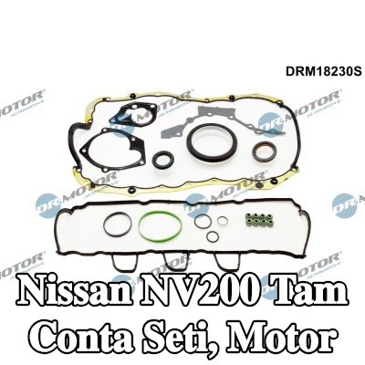 DR.MOTOR AUTOMOTIVE Tam Conta Seti, valf kapağı contası dahil motor, valf gövdesi contalı, yağ karteri contalı — Nissan Nv200