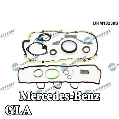 DR.MOTOR AUTOMOTIVE مجموعة حشيات كاملة, محرك مع حشية غطاء الصمامات, مع أختام ساق الصمام, مع حشية حوض الزيت — 2016 Mercedes-Benz Gla