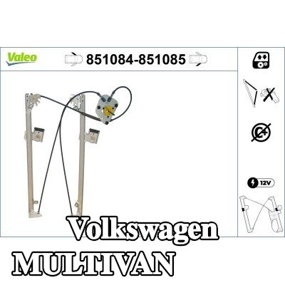 VALEO مُحرك نافذة أمامي أيسر, كهربائي, بدون محرك كهربائي — Volkswagen Multivan