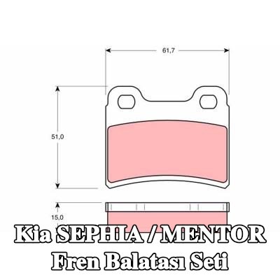 TRW Fren balatası seti 15mm — 1992 Kia Sephia / Mentor