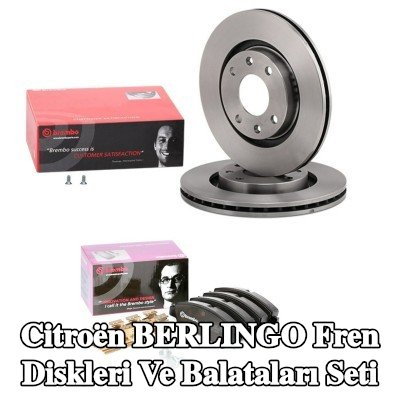 BREMBO Fren diskleri ve balataları seti Prime, içten havalandırmalı — 2000 Citroën Berlingo