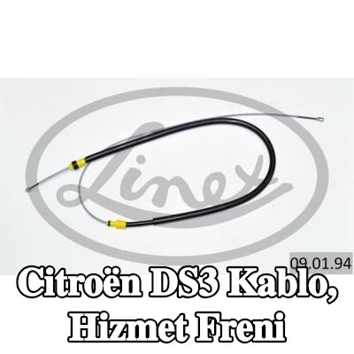 LINEX Kablo, hizmet freni — 2009 Citroën Ds3