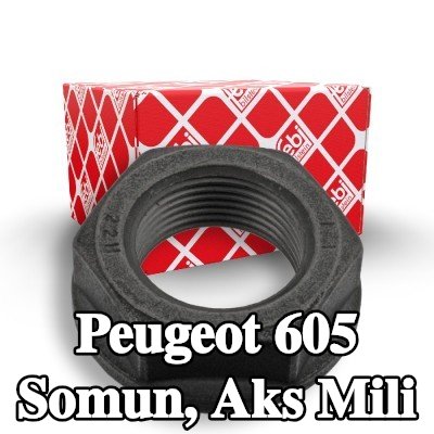 FEBI BILSTEIN Somun, ön aks sol aks mili, Ön Aks Sağ — Peugeot 605