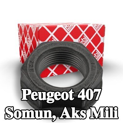 FEBI BILSTEIN Somun, ön aks sol aks mili, Ön Aks Sağ — Peugeot 407
