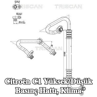 TRISCAN Yüksek/Düşük Basınç Hattı, klima — Citroën C1