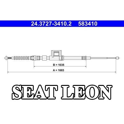 ATE كابل فرامل اليد 1638mm — SEAT Leon