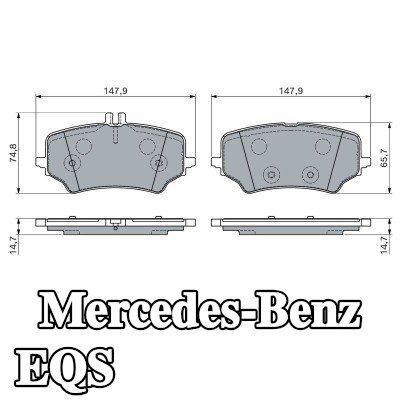 BOSCH مجموعة وسادات الفرامل 14, 7mm — Mercedes-Benz Eqs