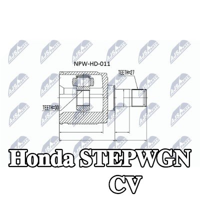 NTY طقم وصلة CV للمحور الأمامي الأيمن, على جانب ناقل الحركة — Honda Stepwgn