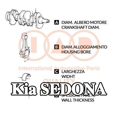IAP QUALITY PARTS مجموعة محامل العمود المرفقي — 2009 Kia Sedona