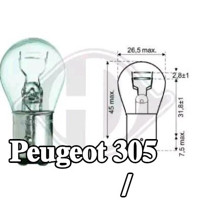DIEDERICHS لمبة الفرامل / المصباح الخلفي على كلا الجانبين — Peugeot 305