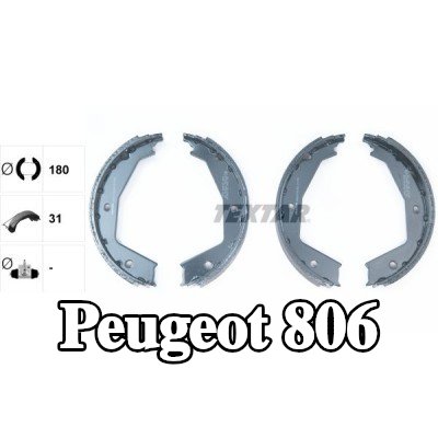 TEXTAR فرامل اليد بدون ملحقات, بدون ذراع فرامل اليد — Peugeot 806