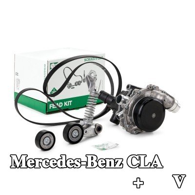 INA Water Pump + V-Ribbed Belt Kit Check alternator freewheel clutch & replace if necessary — Mercedes-Benz Cla