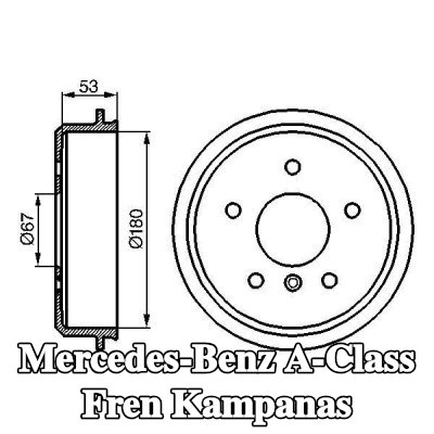 BOSCH Arka aks fren kampanası, 220mm — Mercedes-Benz A-Class