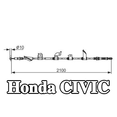 BOSCH كابل فرامل اليد 2100mm, 1848mm — 2012 Honda Civic