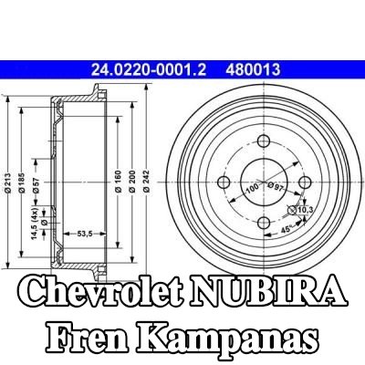 ATE Fren kampanas 242, 0mm — Chevrolet Nubira