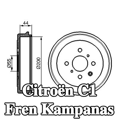 BOSCH Arka aks fren kampanası, 233mm — 2012 Citroën C1