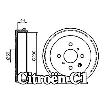 BOSCH أسطوانة الفرامل للمحور الخلفي, 233mm — 2012 Citroën C1