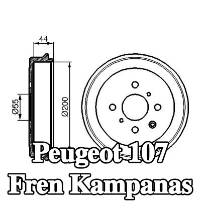 BOSCH Arka aks fren kampanası, 233mm — Peugeot 107