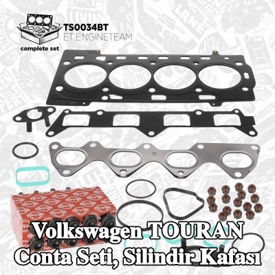 ET ENGINETEAM Conta seti, silindir kapağı vida seti ile silindir kapağı, valf gövdesi contalı — 2012 Volkswagen Touran