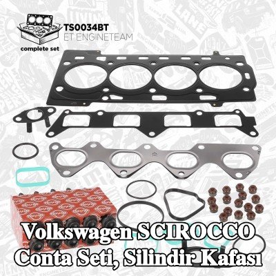 ET ENGINETEAM Conta seti, silindir kapağı vida seti ile silindir kapağı, valf gövdesi contalı — Volkswagen Scirocco