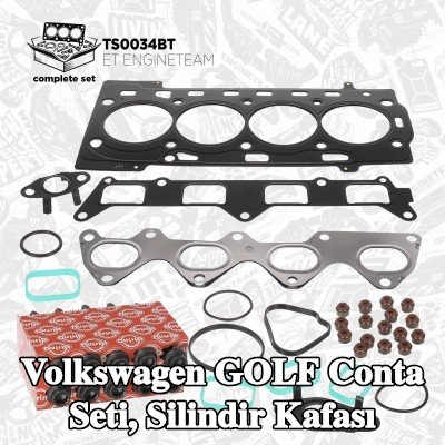 ET ENGINETEAM Conta seti, silindir kapağı vida seti ile silindir kapağı, valf gövdesi contalı — 2012 Volkswagen Golf