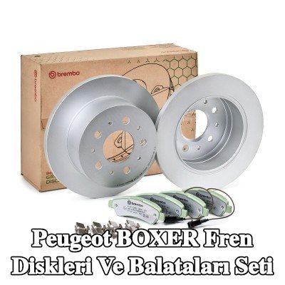 BREMBO Delikli olmayan fren diskleri ve balataları seti, gıcırtı önleyici plaka ile, cıvata/vida ile — Peugeot Boxer