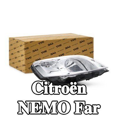 TYC Far Sağ, H4, elektrik motorlu — Citroën Nemo