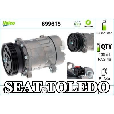 VALEO ضاغط تكييف هواء معاد تصنيعه, مع زيت ضاغط PAG — 1997 SEAT Toledo