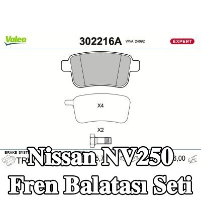 VALEO Fren balatası seti Arka Aks, 15, 9mm, gıcırtı önleyici plaka ile, cıvata/vida ile — Nissan Nv250