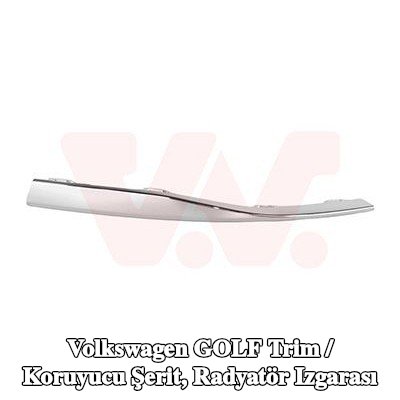 VAN WEZEL Trim / koruyucu şerit, radyatör ızgarası Tampon, Sağ — Volkswagen Golf